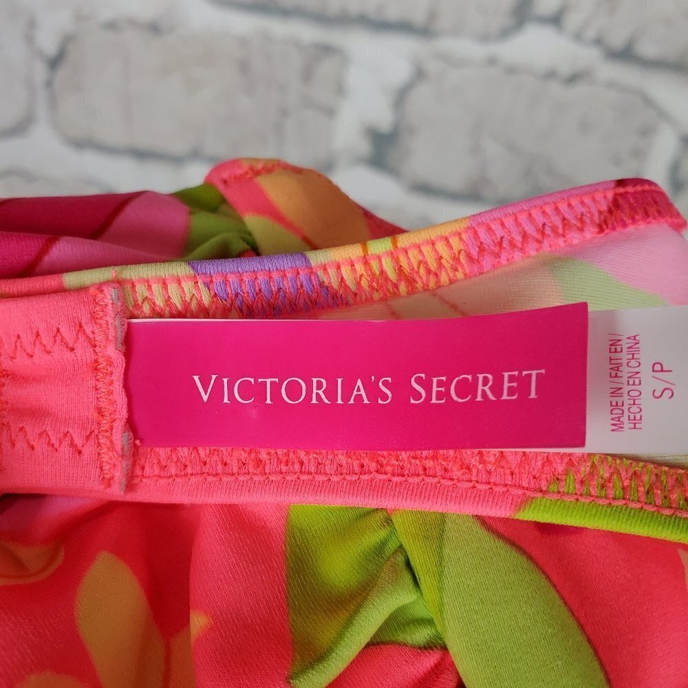 Victoria's Secret Coral Bikini  Top Bandeau Halter Crystals Beads Size Sm… - Picture 9 of 13